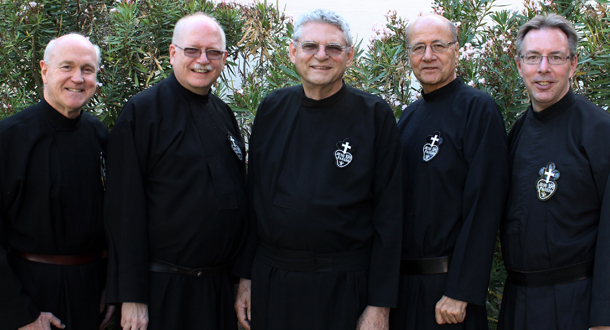 Provincial and Council <em>Holy Cross Province Provincial and Council: (l-r): Fr. Alex Steinmiller, CP, Fr. Phil Paxton, CP,<br>Fr. Joe Moons, CP, Provincial Superior; Fr. Jim Strommer, CP, and Fr. David Colhour, CP.</em>