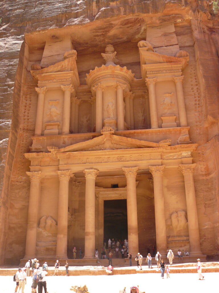 At Al-Khazneh Temple in Petra, Jordan.