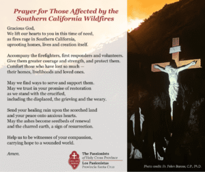 Prayer for Those Affected by the Southern California Wildfires