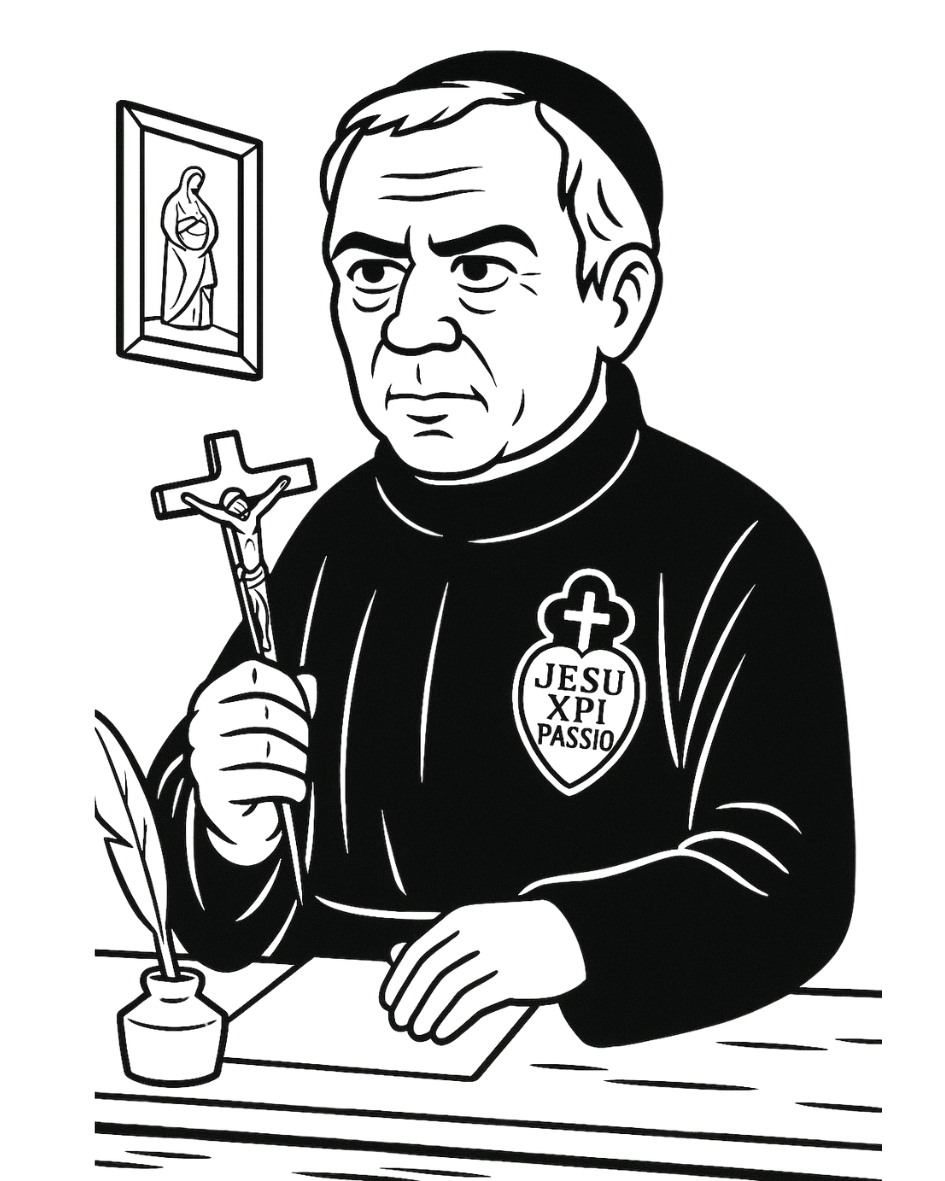 Line drawing of Blessed Dominic Barberi