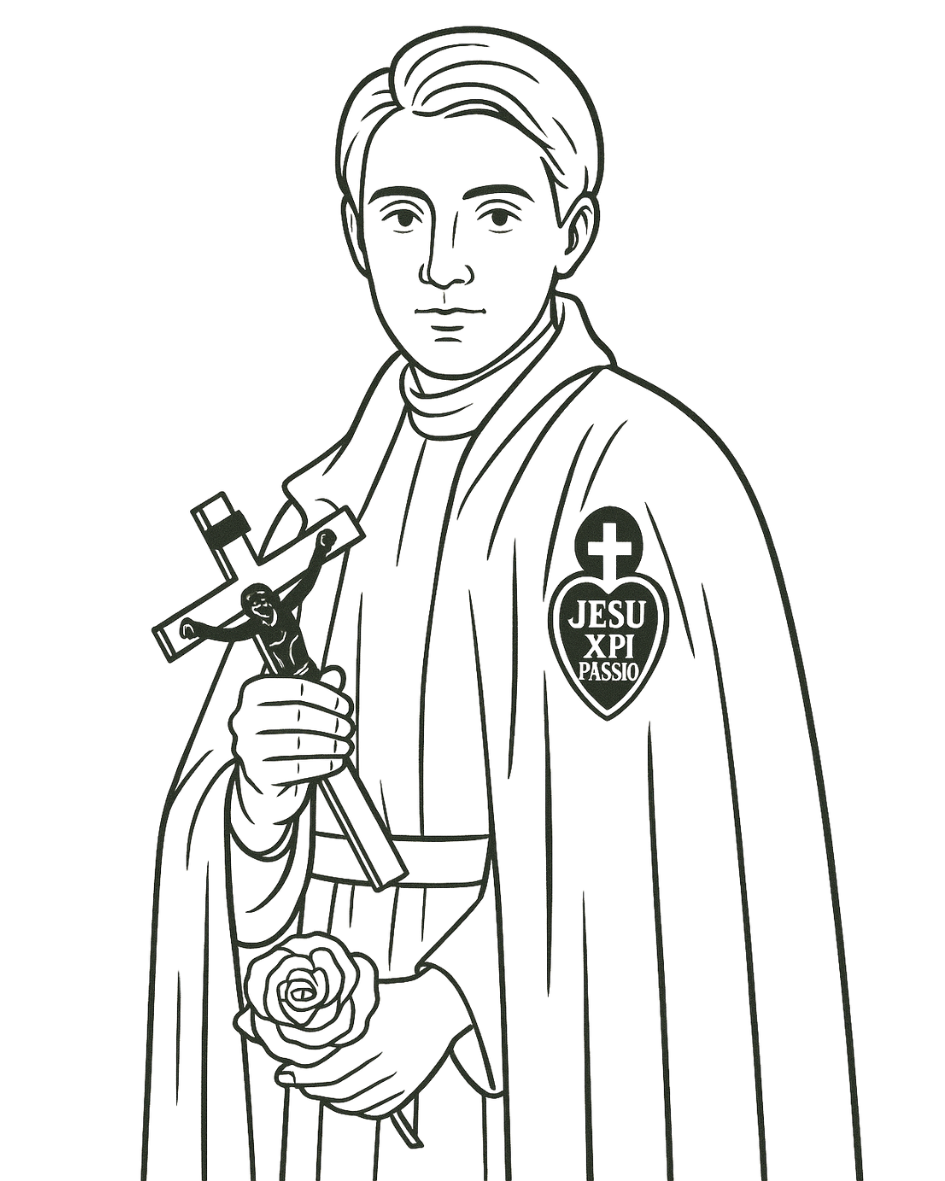 Line drawing of Blessed Grimoaldo Santamaria