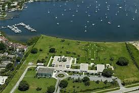 An aerial shot of a waterfront retreat center on the east coast of Florida