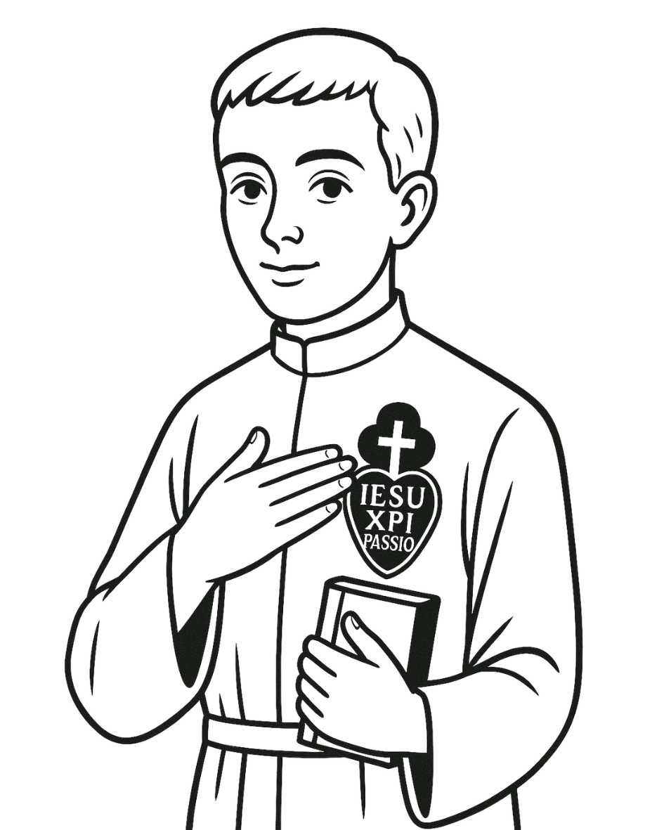 Line drawing of Blessed Pio Campadelli