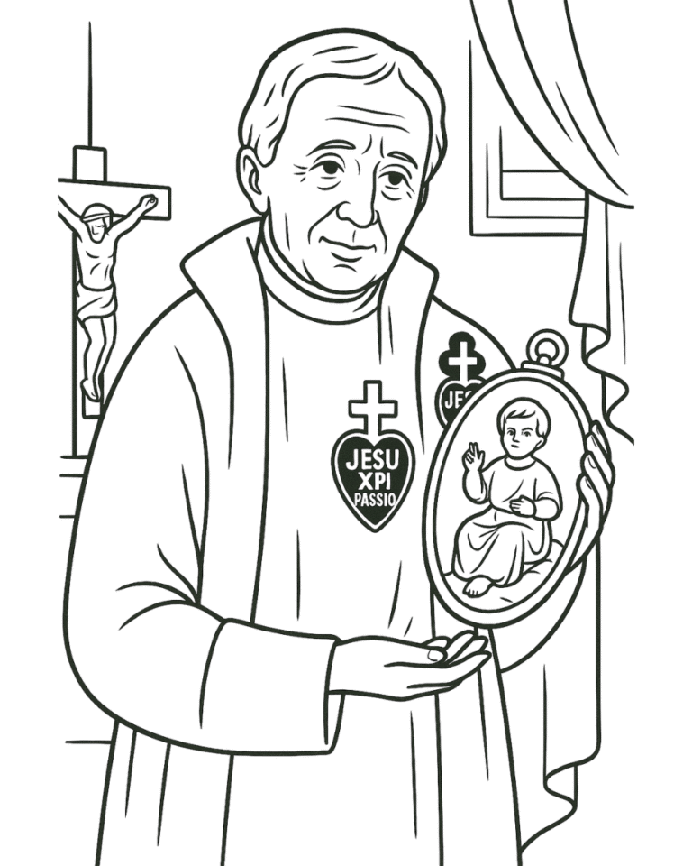 Line drawing of Blessed Lorenzo Salvi