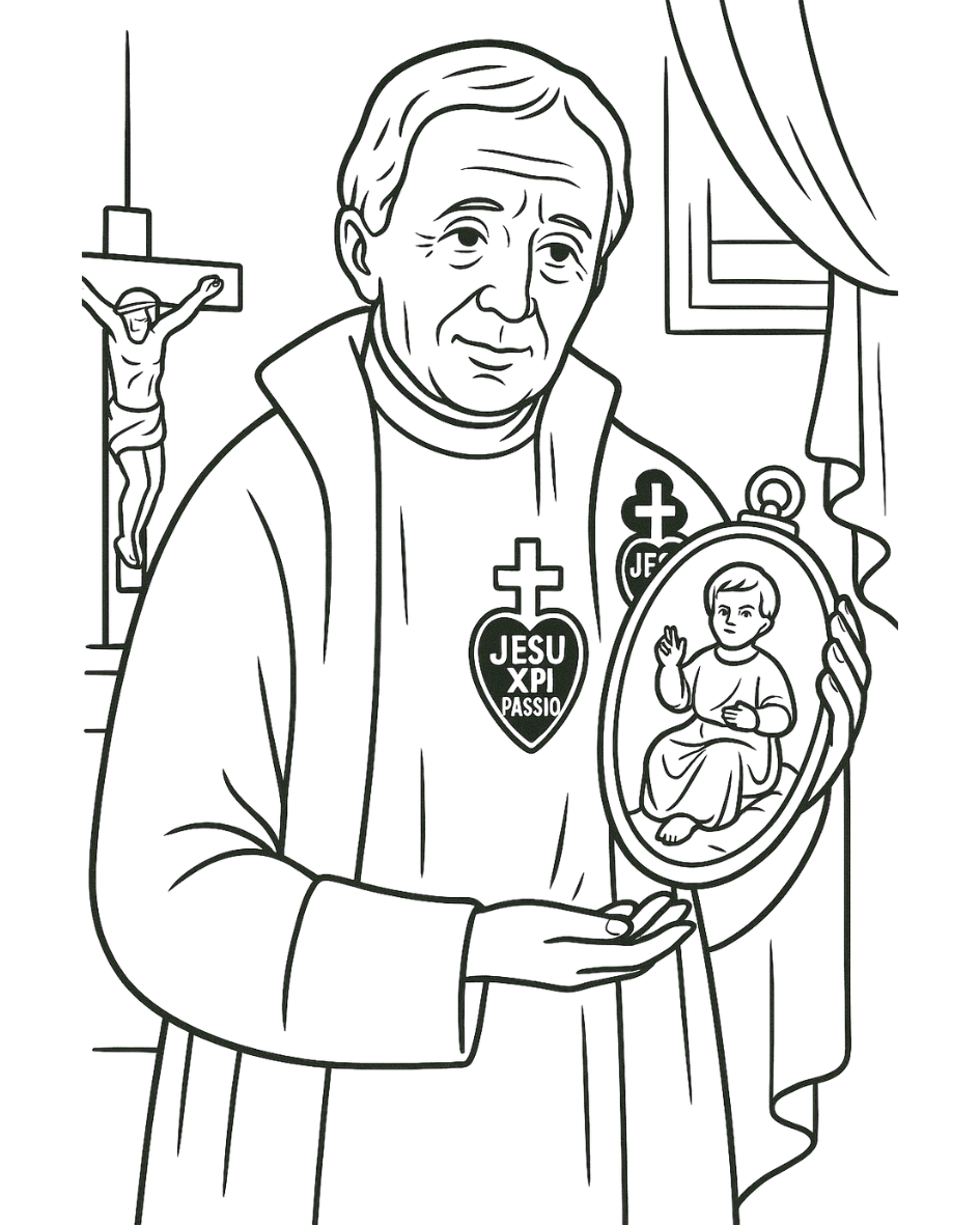 Line drawing of Blessed Lorenzo Salvi