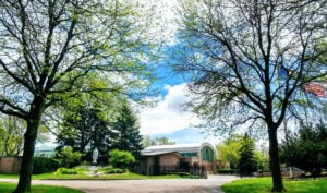 A peaceful retreat center in spring in Detroit