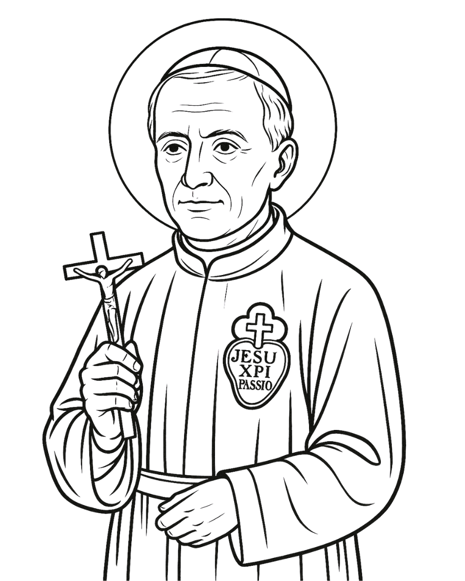 Line drawing of St. Vincent Strambi