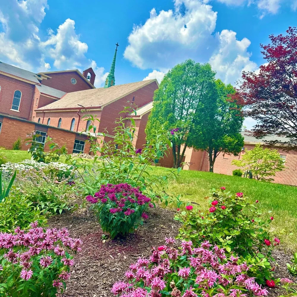 A retreat center with flowers in Pittsburgh, PA