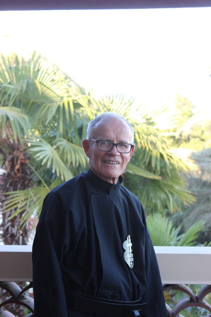 Smiling Passionist brother outside in Southern California