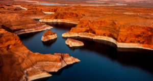 The dropping level of the Colorado River